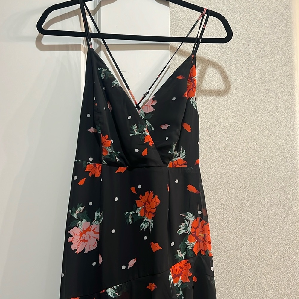 Floral print dress hi low